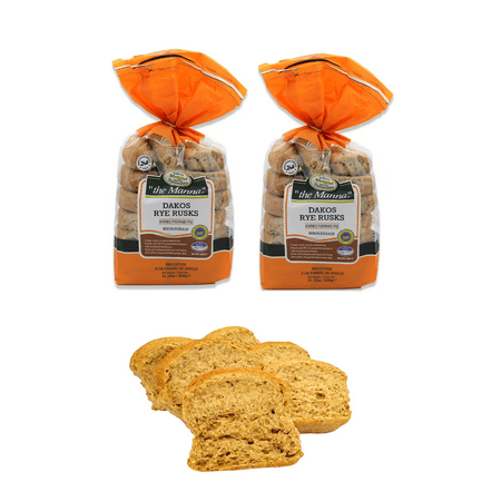 Dakos Wholegrain Rye Rusks 2 Bag Nt. Wt. 14.11oz/400g
