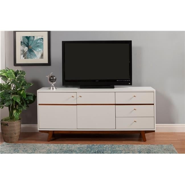 Dakota 64.5" White and Acorn Mahogany TV Console