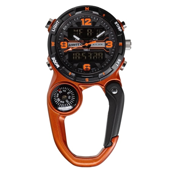Dakota Analog & Digital Clip Watch with Dual Time, Alarm, and Stopwatch – Gift for Men & Women