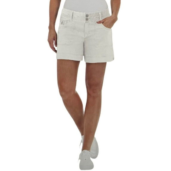 Dakota Blue Women's Mid Rise Soft Stretch Short Size: 10, Color: White