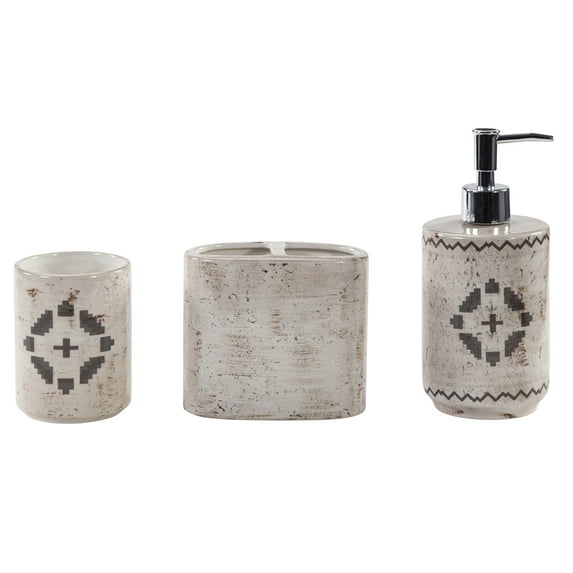 Dakota Ceramic Countertop Bathroom Set, 3PC