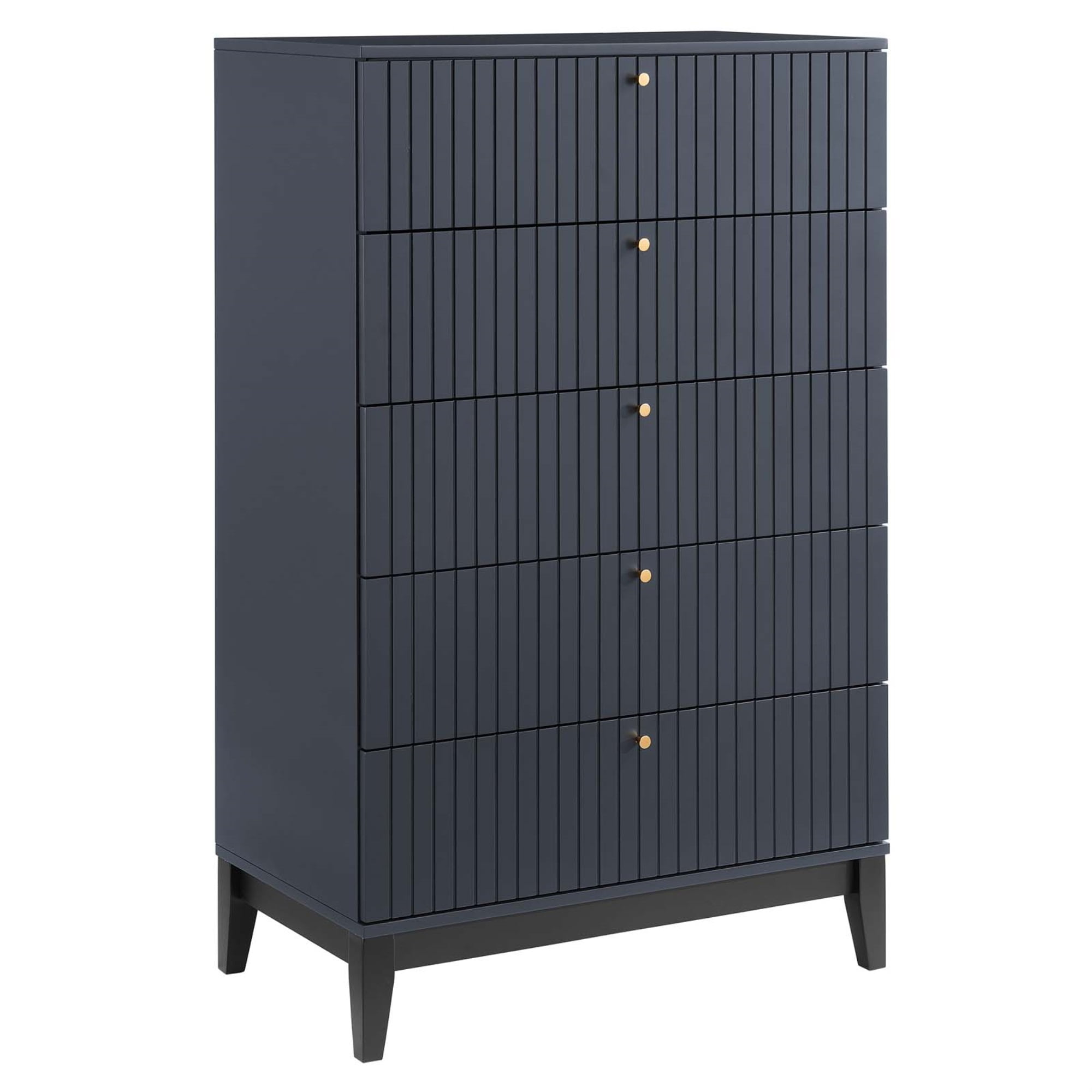 Dakota Blue Rubberwood and MDF Chest with Brass Hardware
