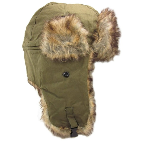 Dakota Dan Trooper Ear Flap Winter Bomber Cap w/ Faux Fur Lining Hat NEW NWT