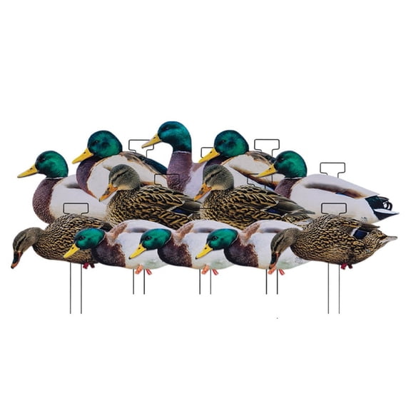 Dakota Decoy X-Treme Fully Flocked Mallard Duck Silhouettes, Decoy 12 Pack