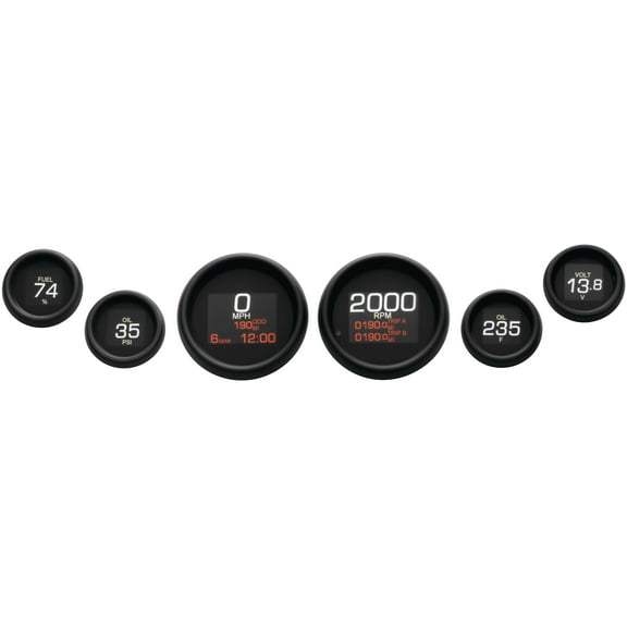 Dakota Digital MLX-8696-K MLX Series 6 Gauges Set - Black