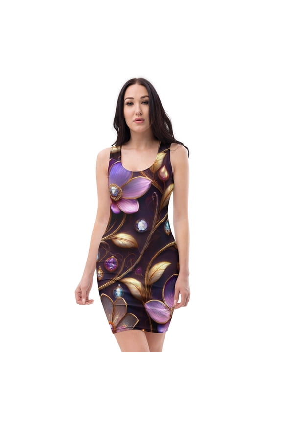 Dakota, Floral Poly-Span Dress, Ladies Floral Dress, Floral Dress