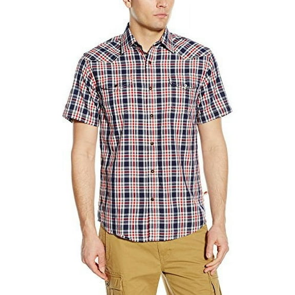 Dakota Grizzly Men's Brodi Gingham Western, Flag, X-Large