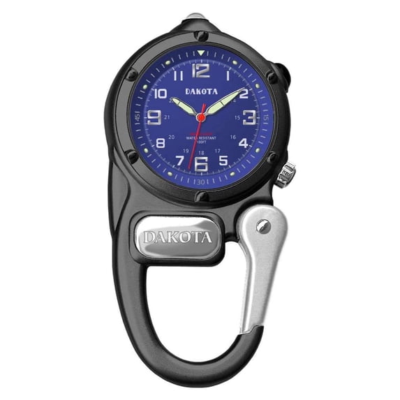 Dakota Mini Clip Microlight, Quality Pocket and Fob Watch, Outdoor Gifts for Men, Use for Fishing Hunting, and More, LED Flashlight, Clip on Watch