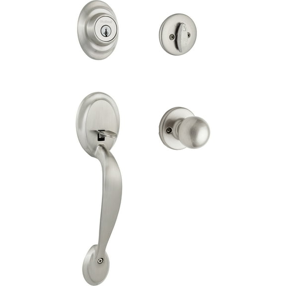 Kwikset Dakota Single Cylinder Handleset with Smartkey Satin Nickel