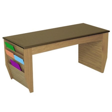 Dakota Wave Coffee Table with Magazine Pockets in Light Oak