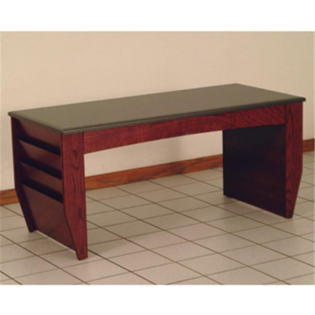 Mahogany Rectangular Coffee Table with Magazine Pockets