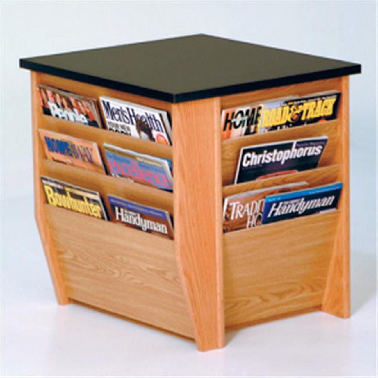Light Oak and Black Granite Top Rectangular End Table