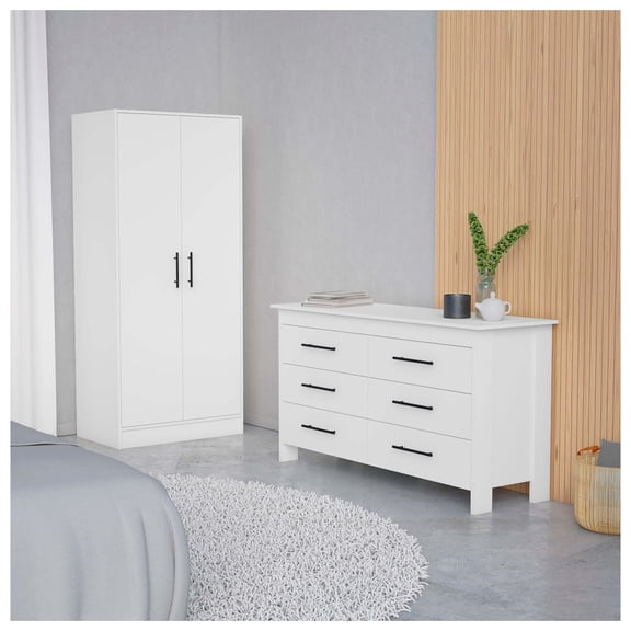 Dakota White 2 Piece Bedroom Set