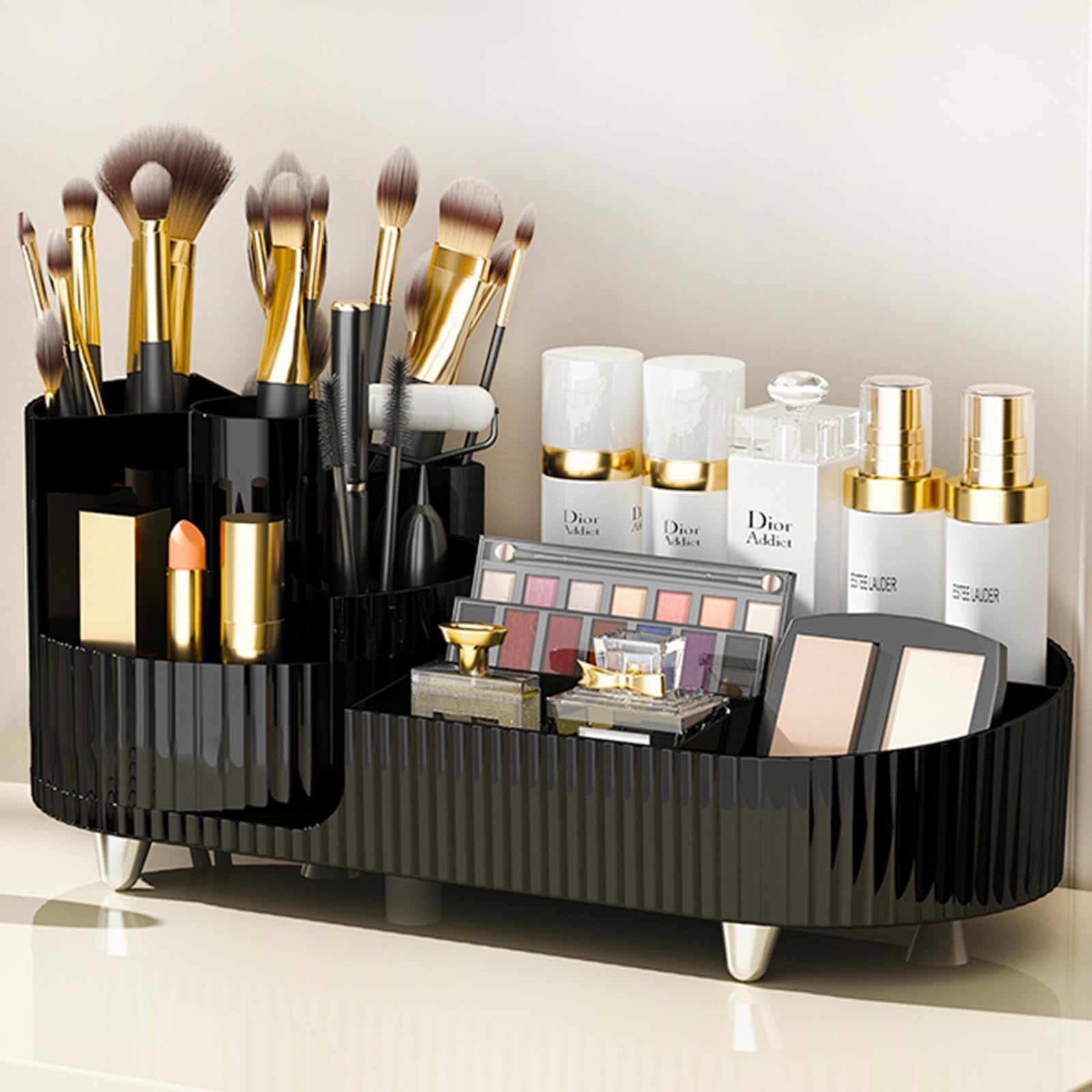 DakotaChin 360 Rotating Capacity Cosmetic Organizer Makeup and Storage