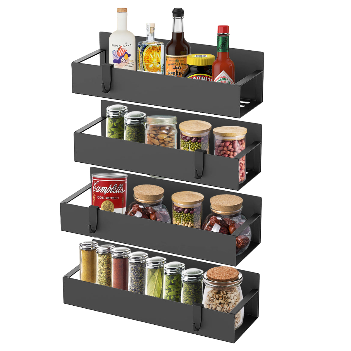2 Pack Spice Rack for Shelf For Kitchen