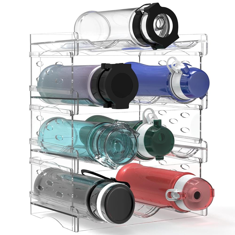 DakotaChin Water Bottle Organizer, 4 Pack Stackable Water Bottle Holder