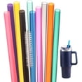 thumbnail image 1 of Dakoufish 12 Inch 10 Color Replacement Reusable Drinking Straw for 40 oz 30 oz 24 oz Tumbler,Dishwasher Safe Plastic Straws Set of 10 with Cleaning Brush, 1 of 6