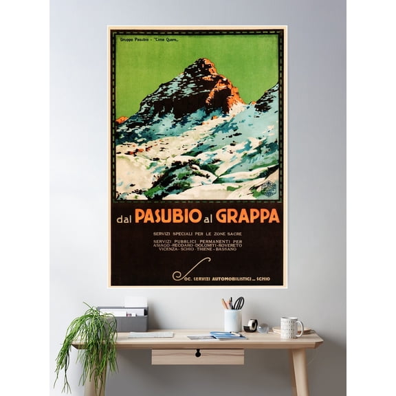 Dal Pasubio Al Grappa Vintage Italy Tourism Holidays Advertising Poster Poster Wall Art, Modern Wall Decor For Living Room Bedroom, 12x18 UNFRAMED