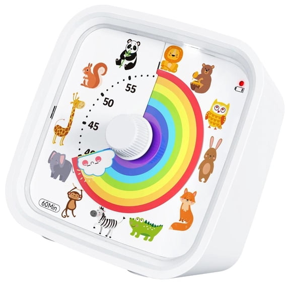 DalVick 60-Minute Visual Timer for Kids, Colorful Countdown Clock with Silicone Case