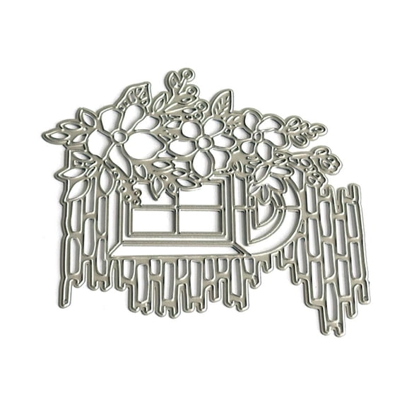 DalVick Floral Window Metal Cutting Die, Carbon Steel Embossing Template for Cards and Scrapbooking