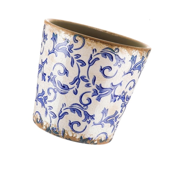 DalVick Retro Ceramic Planter Pot with Built-In Drainage for Indoor and Outdoor Plants