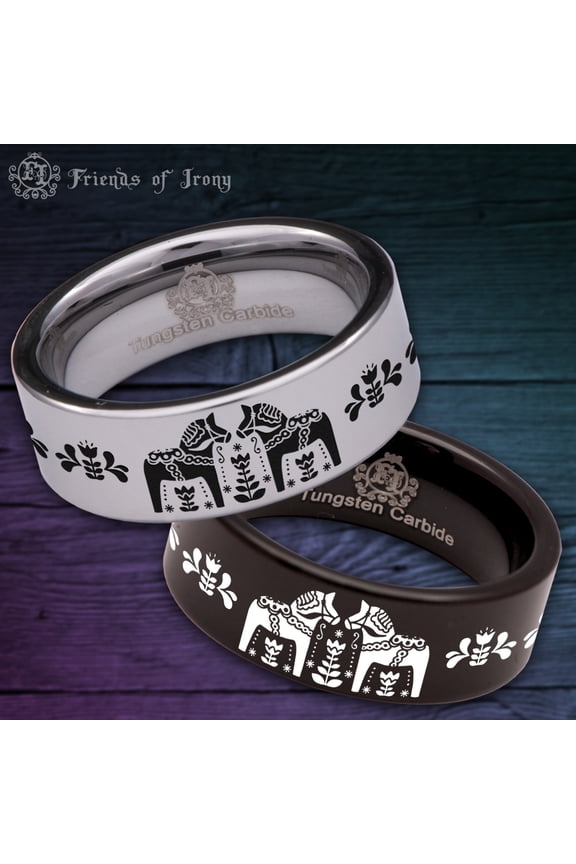 Dala Horse Tungsten Carbide Ring