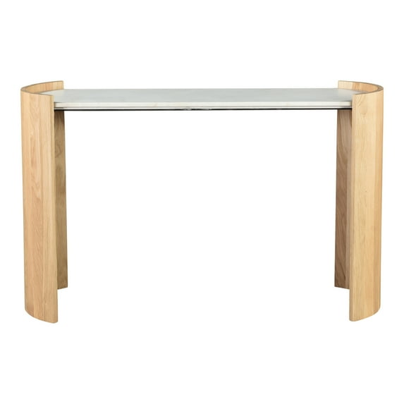 Dala Marble & Oak Console Table - Moe's Home Collection-Color:Natural,Material:Oak