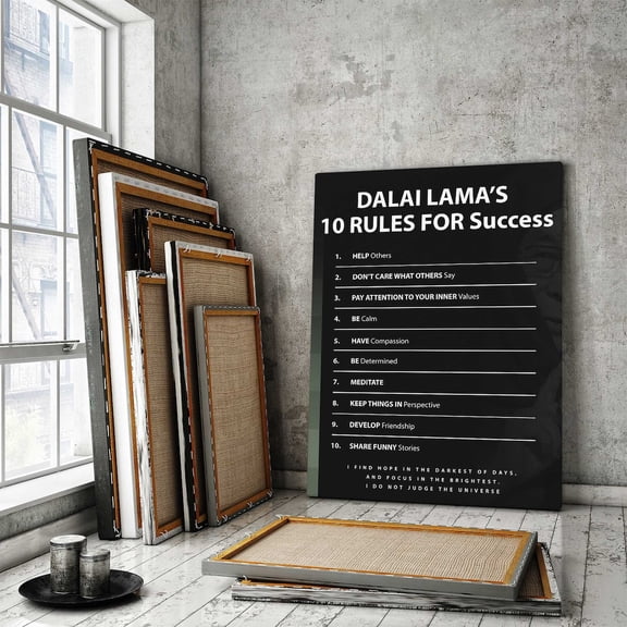 Dalai Lama 10 Rules For Success Wall Art, Buddhism Poster, Tibetan Decor, Buddhist Philosophy Poster Meditation Quote Inner Peace Sign Home Decor, 12x18 UNFRAMED