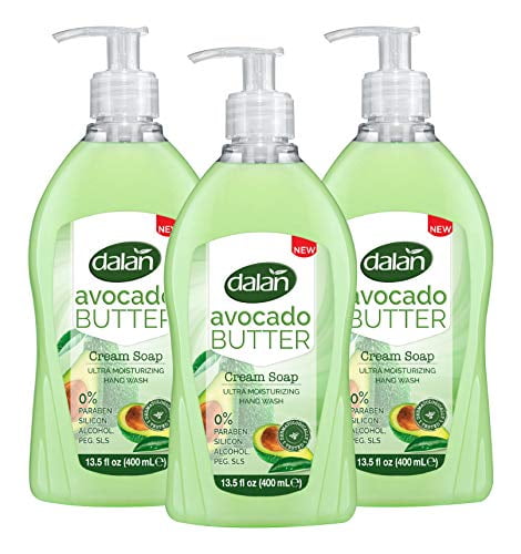 Dalan Avocado Butter Cream Ultra Moisturizing Liquid Hand Soap for Dry and Fresh Hands Feeling Clean and Soft (13.5 Fl Oz / 400 mL (Pack of 3))