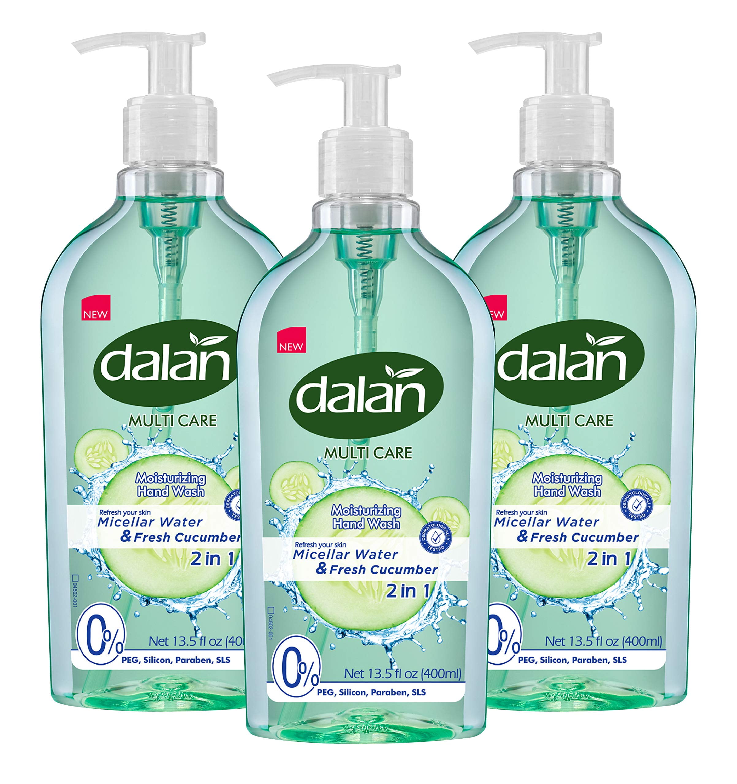 Dalan Fresh Cucumber Multicare Ultra Moisturizing Liquid Hand Soap For Normal And Dry Hands Fresh Clean And Soft Feeling (13.5 Fl Oz / 400 Ml (Pack Of 3)).