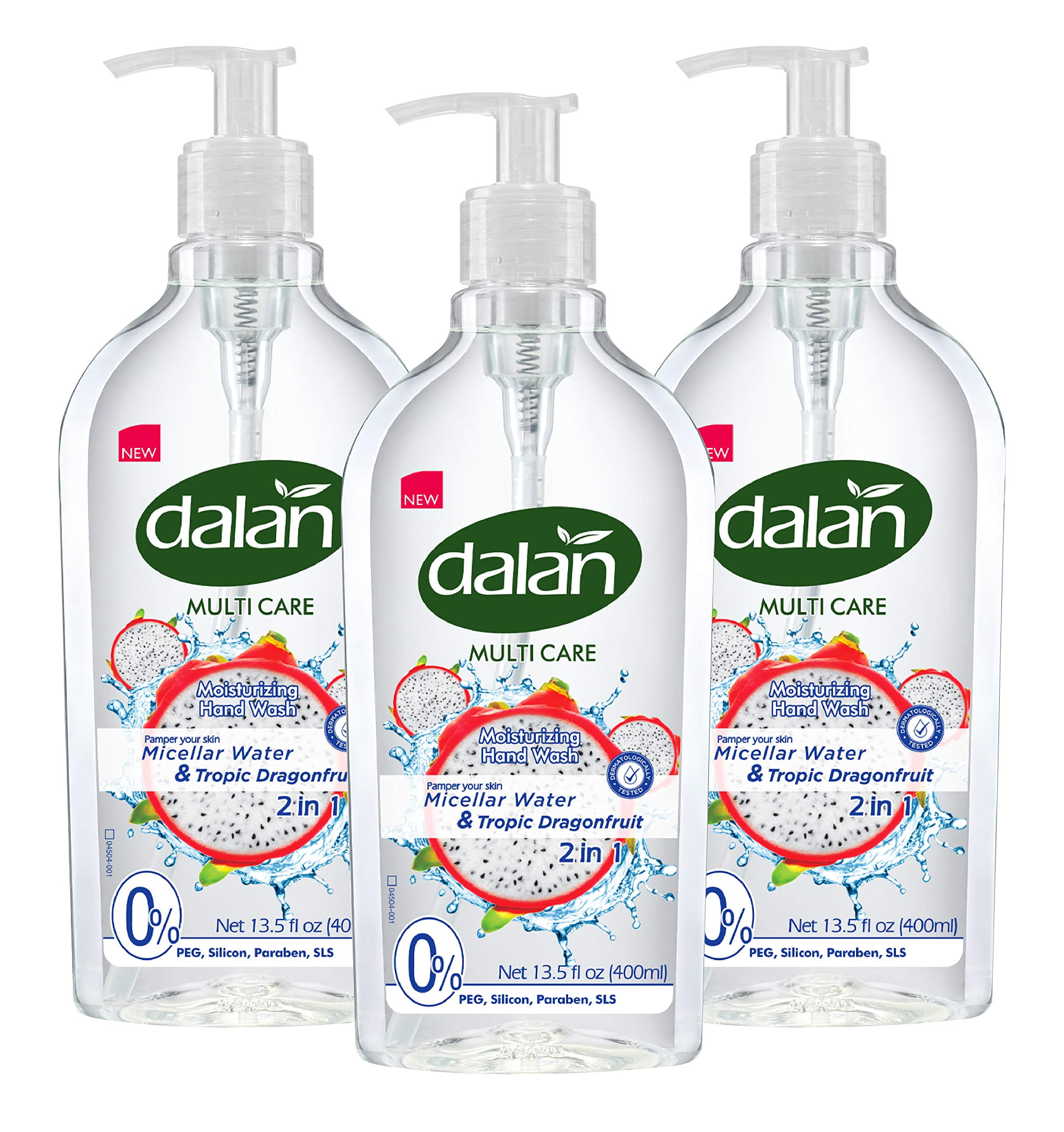 Dalan Tropic Dragonfruit Multicare Ultra Moisturizing Liquid Hand Soap For Normal And Dry Hands Fresh Clean And Soft Feeling (13.5 Fl Oz / 400 Ml (Pack Of 3)).