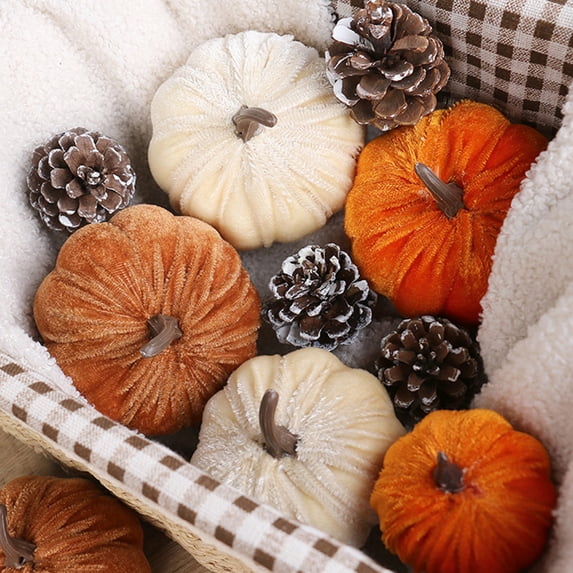 Dalang 10cm Artificial Foam Pumpkin - Lifelike Fall Thanksgiving Halloween Table Decor Centerpiece - Orange