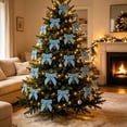 thumbnail image 1 of Dalang 12-Piece Velvet Christmas Wreath Bow Decoration, Luxury Ribbon Bows for Holiday Tree Wreath Garland Party Scene Decor, Sky Blue 1Set, 1 of 7