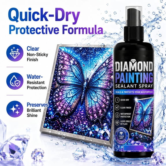 Dalang 120ml Diamond Art Sealer Spray, Quick Dry Gloss Finish Sealant for Paintings Puzzles DIY Craft Protection