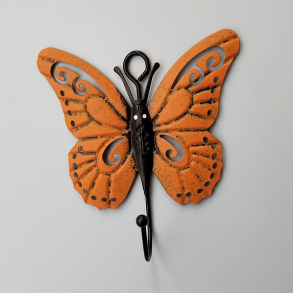 Dalang Butterfly Coat Hooks, Towel Wall Hooks Hanging, Room Wall Decoration Creative Sticky Hooks, Cute Iron Hook for Hanging Hats, Coats, Scarves, Bags, Keys, 1pc