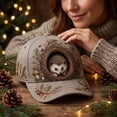 thumbnail image 1 of Dalang Christmas Printed Baseball Cap for Adults Adjustable Breathable Cotton Hat with Hedgehog Animal Motif for Winter Holiday Parties Outdoor Casual Daily Wear, 1 of 7
