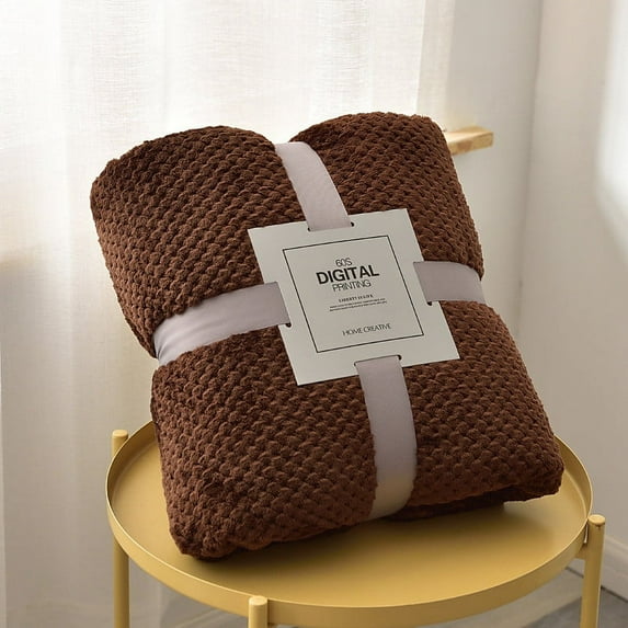 Dalang Flannel Fleece Bedspreads Bed Blanket Bedding Queen Size Full Size Warm Air Conditioning Blanket Soft Cozy Fluffy Blanket for Sofa Bedroom Couch Chair Living Room,47.2 x 78.7In(coffee)