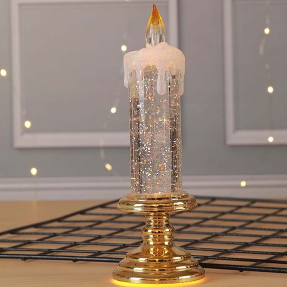 Dalang Gold LED Water Candle Rotating Glitter Flameless Candle Color Changing Light Electronic Candle Table Decor Ambient Lighting
