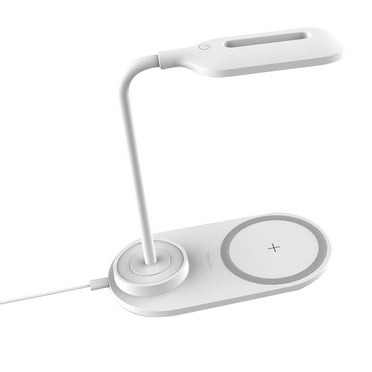 Dalang LED Desk Lamp with Wireless Charger, USB Charging Port, 3 Lighting Modes, Dimmable Space-Saving Table Lights with 360°Adjustable Gooseneck for Bedroom Nightstand Bedside Office Study, 1pc