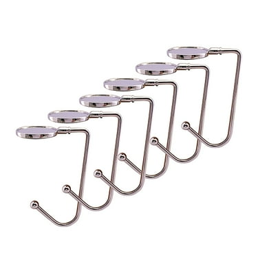 Dalang Purse Hook Hanger, Metal Hook Long Handbag Hanger for Table Desk,Portable Bag Holder Under Counter Handbags Hook for Women Girl, 6pc