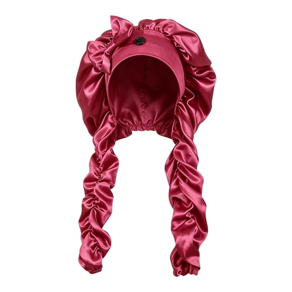 Dalang Red Satin Bonnet for Long Hair Extra Large Sleep Cap with Adjustable Strap, Hair Protection for Braids Dreadlocks Curly Hair