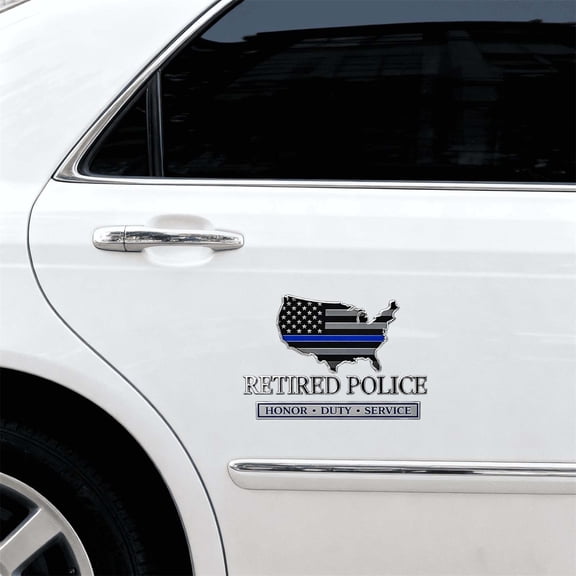 Dalang Retired Police Honor Car Emblem Badge Metal Retired Edition Decal for Vehicle SUV Truck Motorcycle Gift