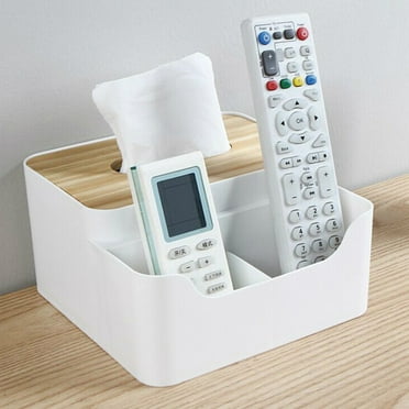 Dalang Tissue Box Holder, Rectangle Tissue Box Cover Multifunctional Tablet Stand Organizer Remote Control Stationery Storage Box for Home Office Car, 1pc