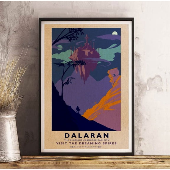Dalaran Poster No Frame Warcraft Travel Poster Shadowlands Print Art Warcraft Outland Zangarmarsh Warcraft Bastion Wall Decor 4 11 x 17 Inch Poster