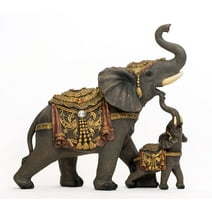 Dalax-Mama and Baby Decorative Elephants Statue Figurines Decor Trunk Facing Upwards Lucky Figurine for Home/Office Desk Decorations Good Luck Ornaments Statues Elephant Gifts Set for Women