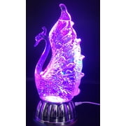 Dalax- Swan Figurine LED Lighted Sparkling Color Changing Snow Globe Water Lamp with 6 Hour Timer Function, Home Decorations Crafts Ornaments Decor Sculpture Figurine Collection Gifts