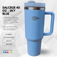 thumbnail image 1 of Dalcrue 40 oz Insulated Tumbler with Lid and Straw, Sky Blue, 1 of 5