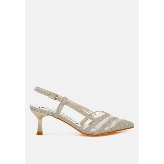 Daldra Kitten Heel Slingback Sandals