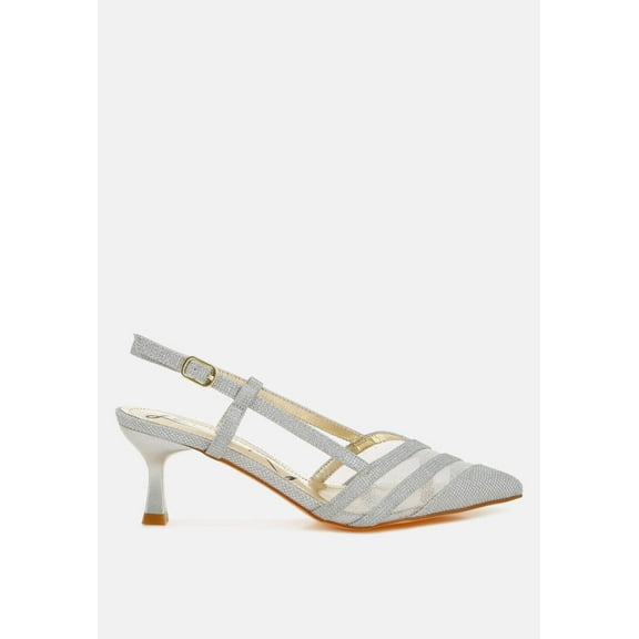 Daldra Kitten Heel Slingback Sandals