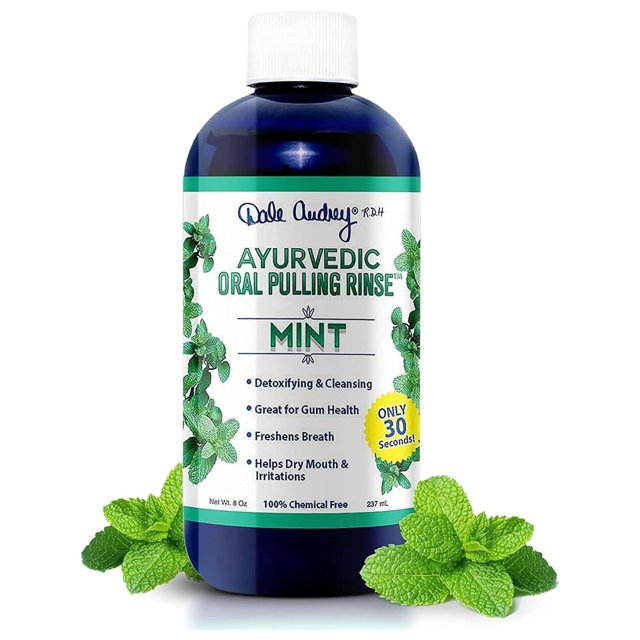 Dale Audrey Ayurvedic Fresh Mint Mouth Rinse, Natural Oil Pulling for Teeth and Gums Mouth wash